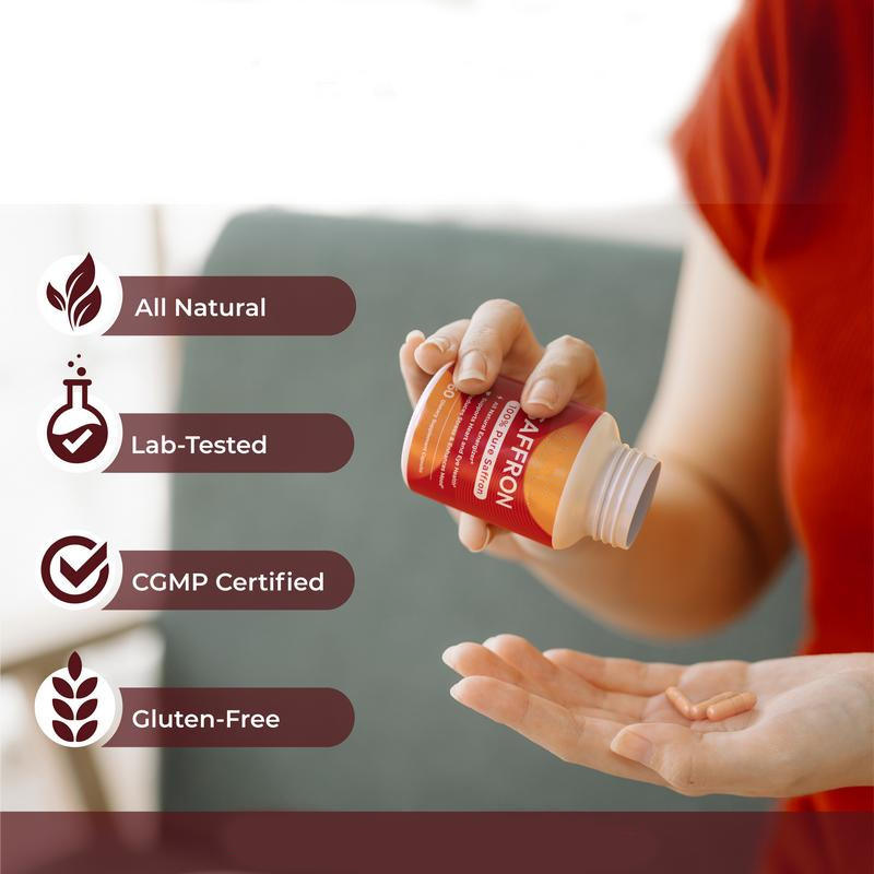 Happy Saffron Plus Capsules for Daily Wellness (90 Capsules)