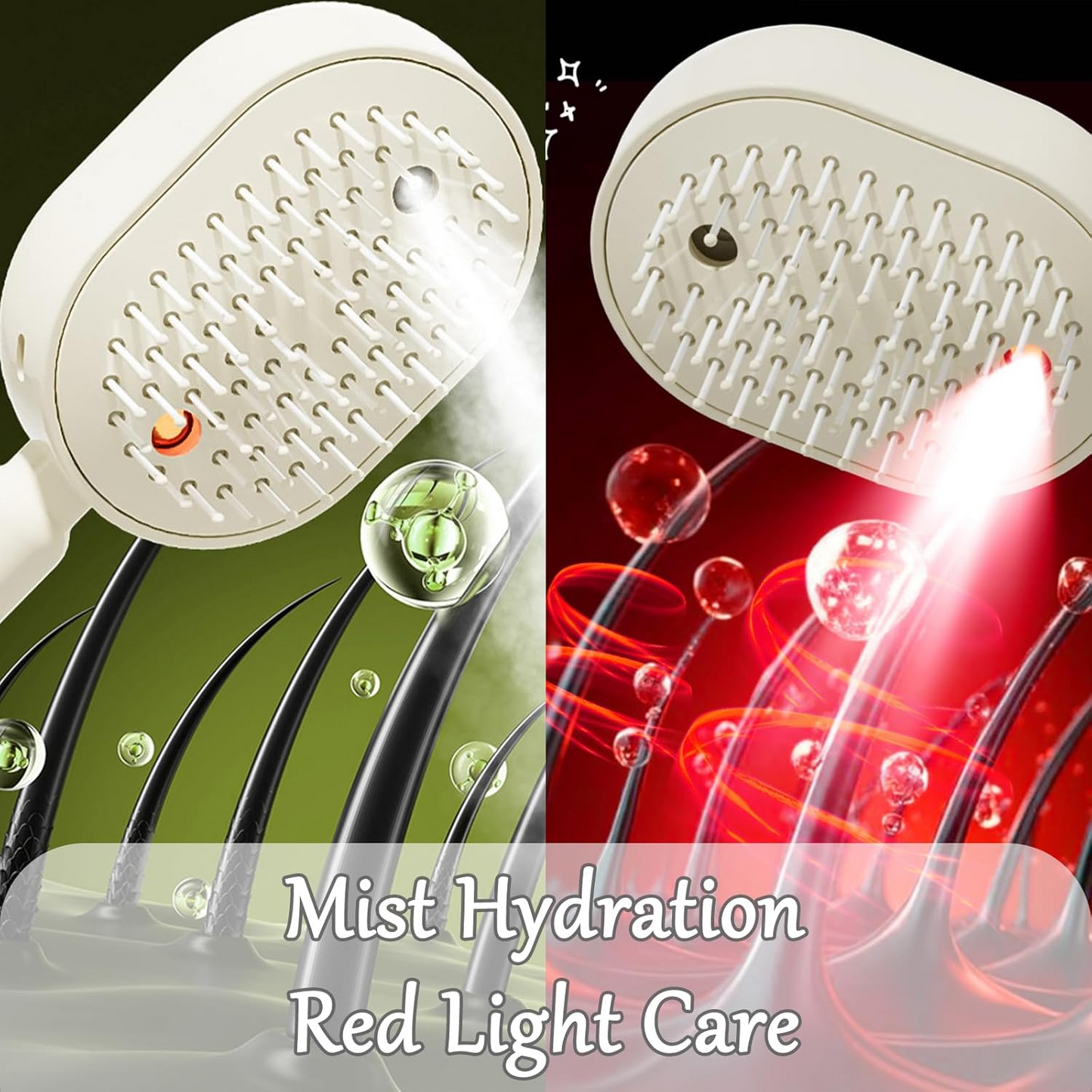 2-in-1 Electric Scalp Massage Comb – Red Light & Atomizing Hair Care Comb