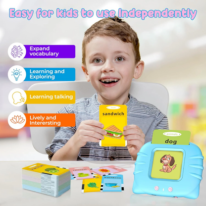Kids Smart English Learning Card Reader – Educational Flash Card Toy (112 Cards, 224 Words)