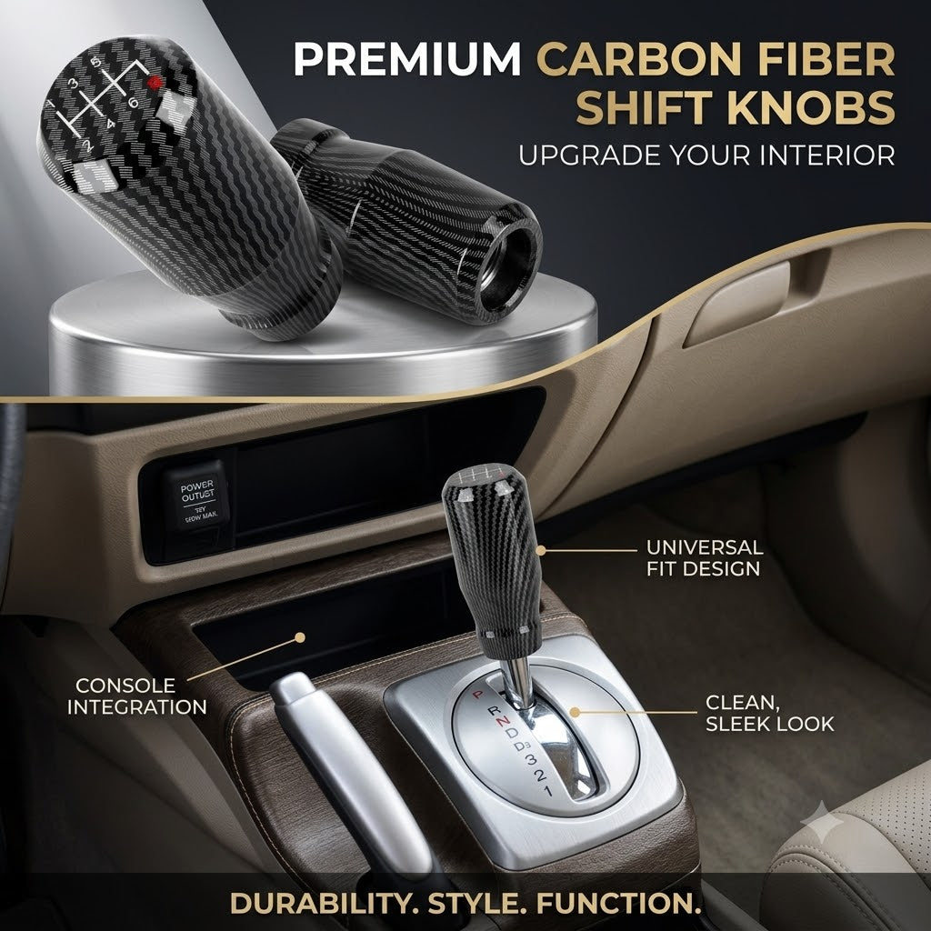 Carbon Fiber Gear Shift Knob – Universal Manual & Automatic Car Shifter (M8/M10/M12)