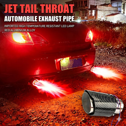 Universal LED Fire Flame Exhaust Tip – Car Muffler Pipe (35–63mm)